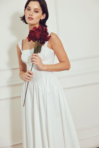 SWEETHEART SERENADE WOVEN MIDI DRESS - Glamourous Grace