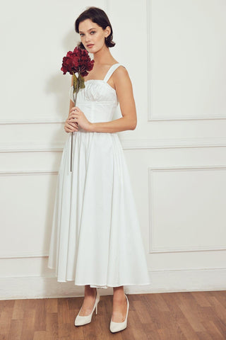 SWEETHEART SERENADE WOVEN MIDI DRESS - Glamourous Grace