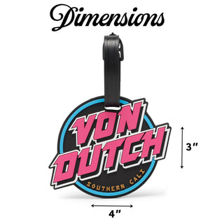 80s Neon 2-Piece Suitcase ID Tag Set with Adjustable Straps
