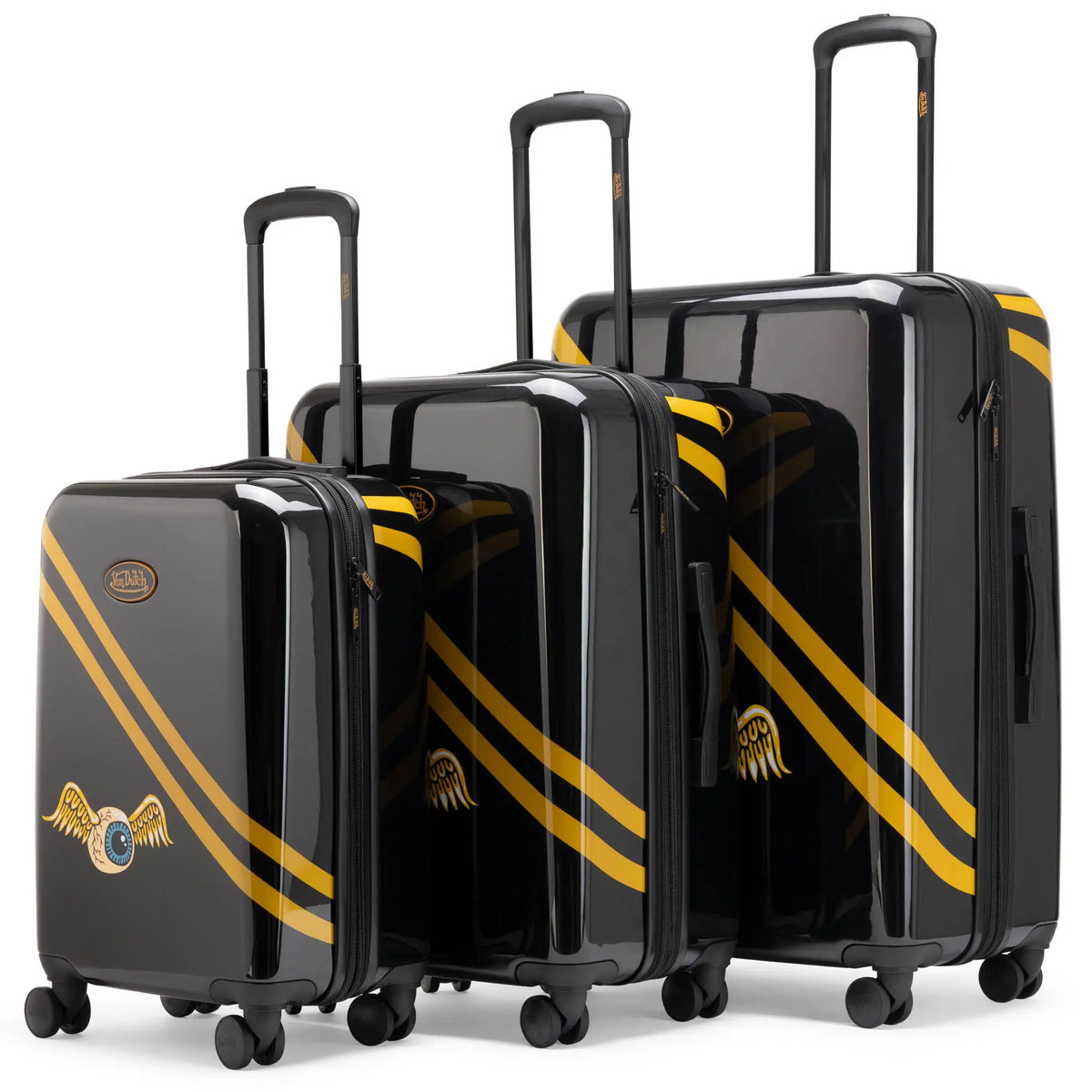 Kustom Kulture 3-Piece Expandable Hardside Spinner Luggage Set - Glamourous Grace