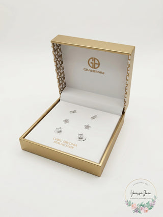 Giani Bernini 3-PC. Set Cubic Zirconia Stud and Huggie Hoop Earrings in Sterling
