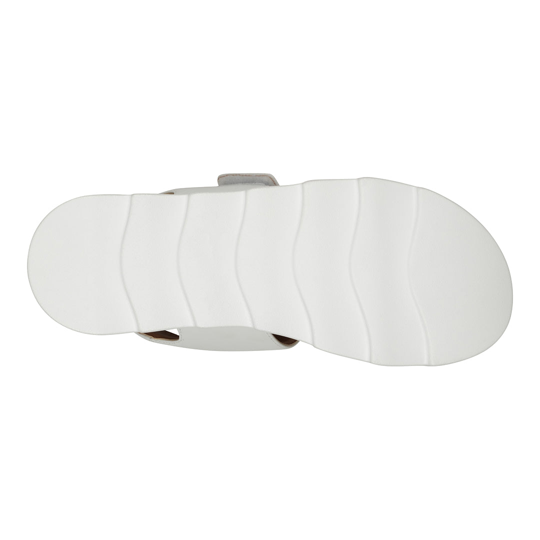Vosa white Double Band Velcro Platform Sandals - Glamourous Grace