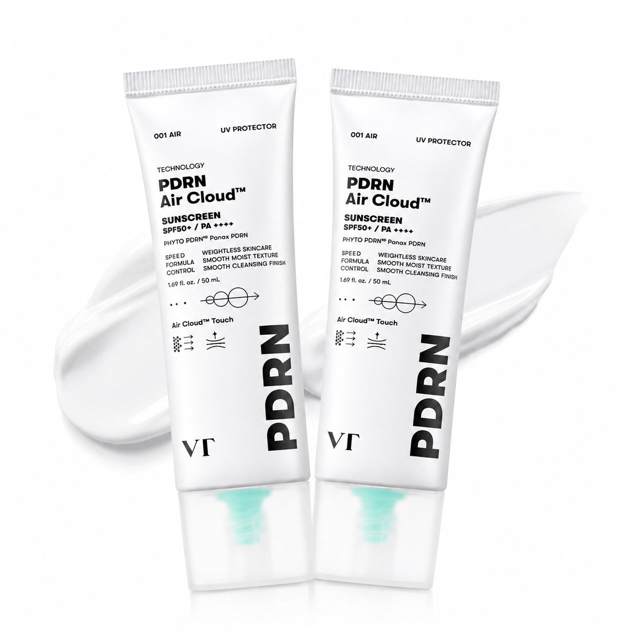VT - PDRN Air Cloud Sunscreen SPF 50+ / PA ++++ (2 X 50ml)