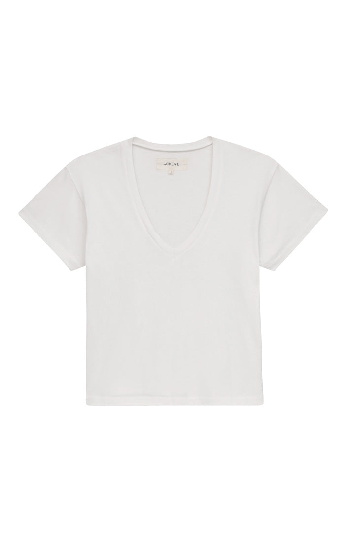 THE GREAT. V-Neck Tee - Glamourous Grace