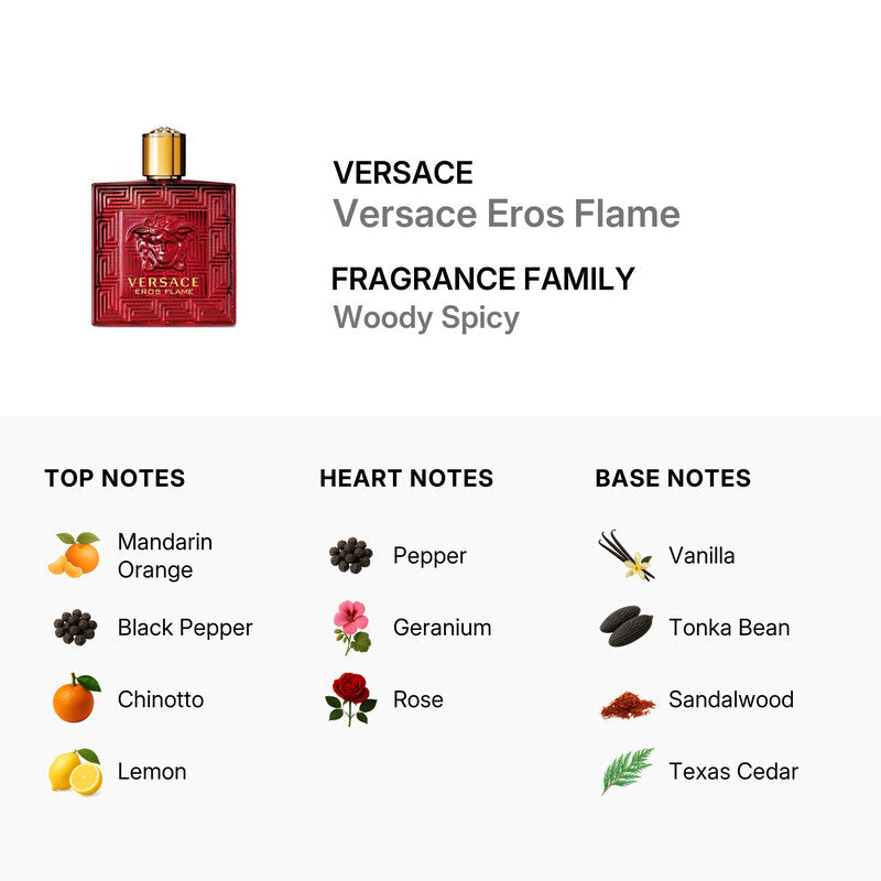 Versace Eros Flame Eau de Parfum Spray for Men 3.4 oz. 100 mL