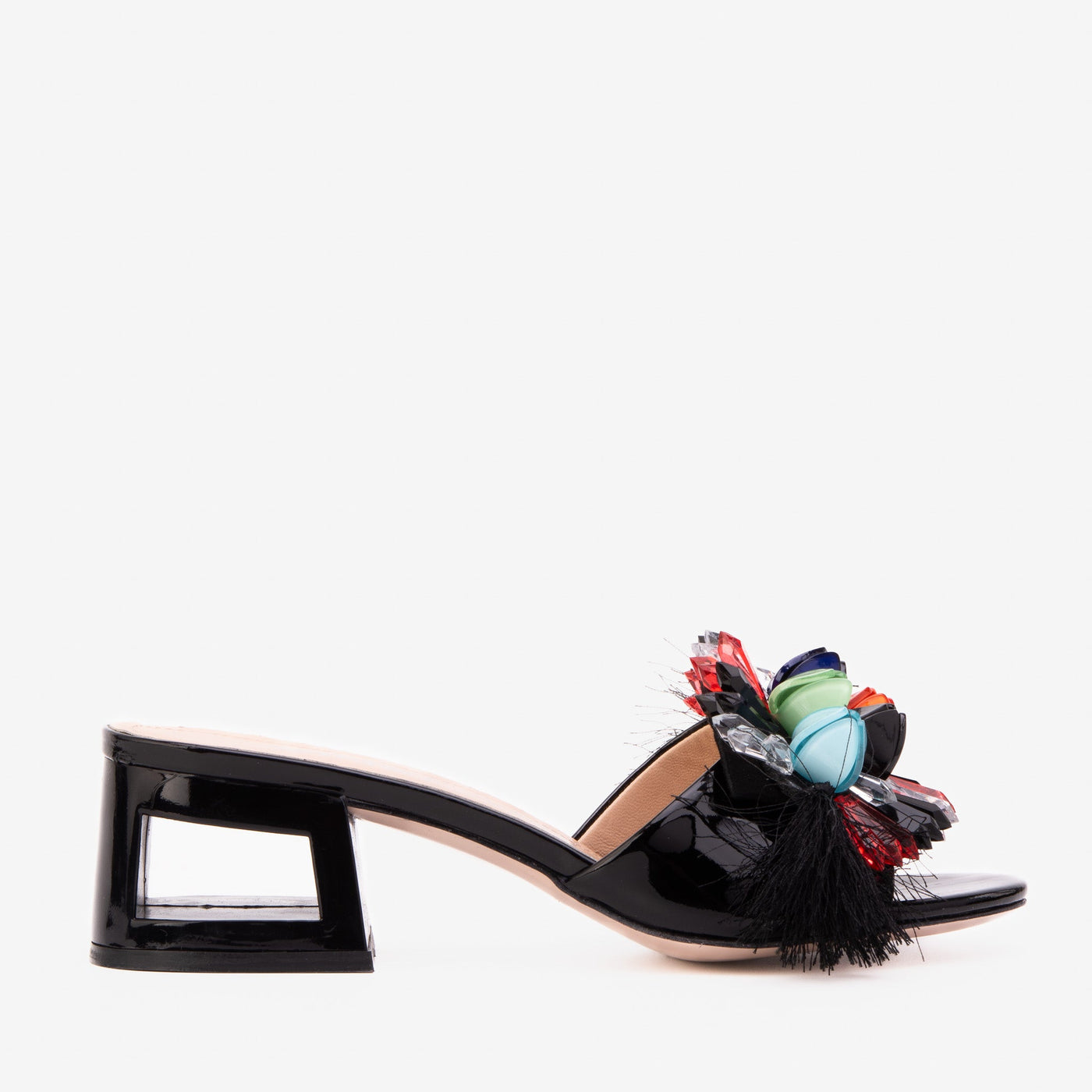 The Vigo Black Leather Block Heel Women Sandal - Glamourous Grace