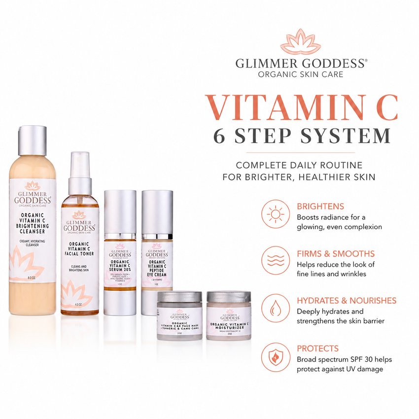 Vitamin C 6-Step Anti-Aging System – Complete Brightening Routine with SPF 30 - Glamourous Grace
