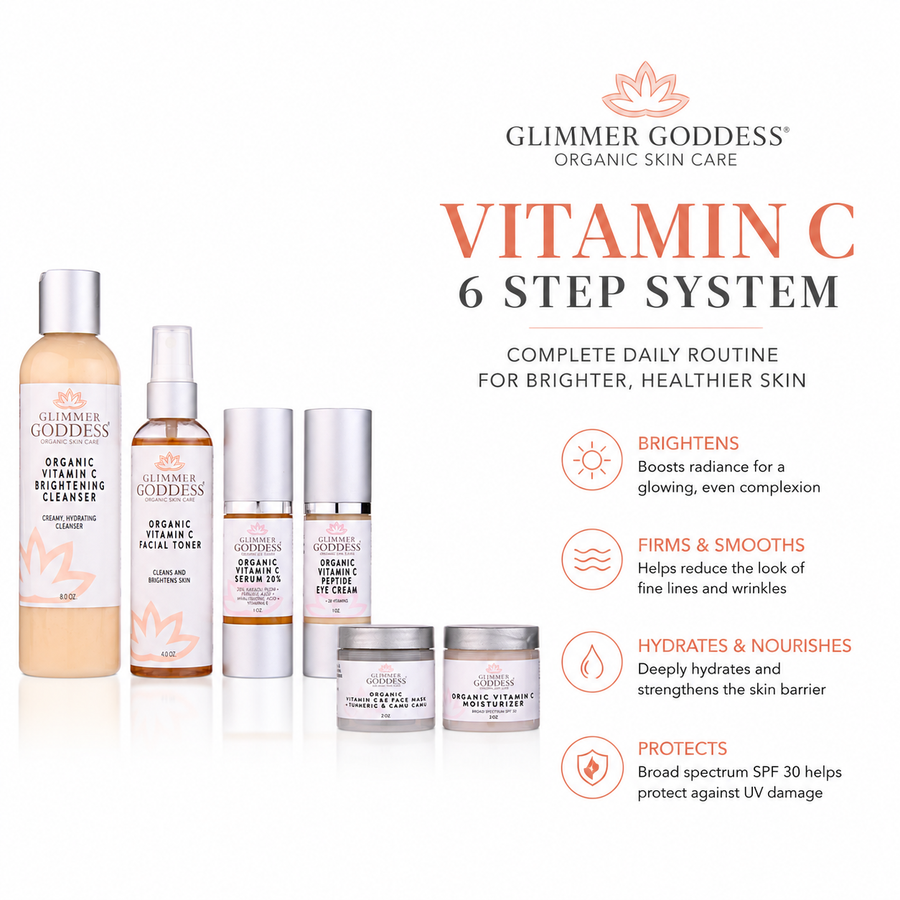 Vitamin C 6-Step Anti-Aging System – Complete Brightening Routine with SPF 30 - Glamourous Grace