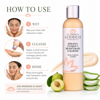 Organic Vitamin C Brightening Cleanser – Gentle Face Wash - Glamourous Grace