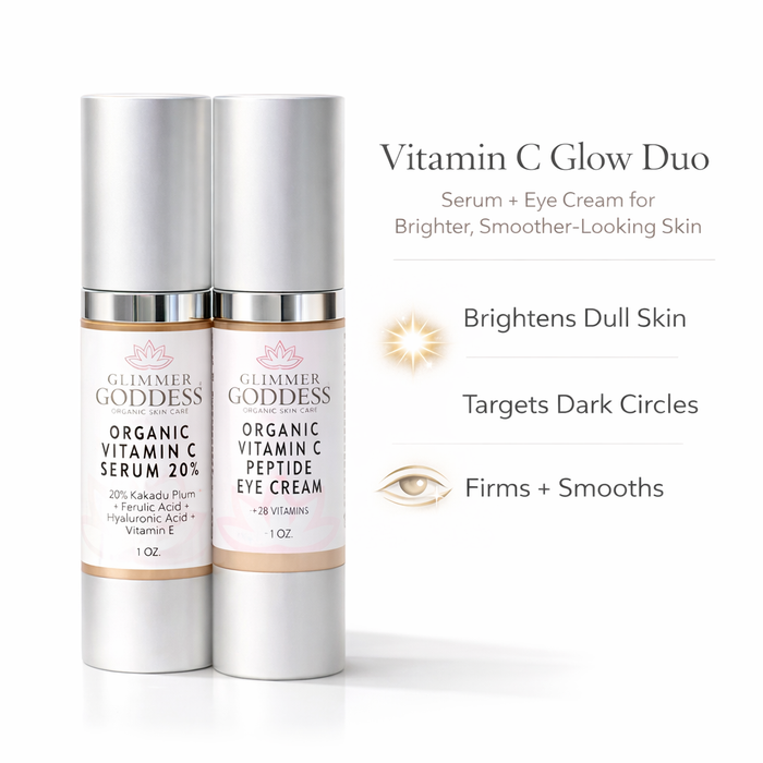Organic Vitamin C Glow Duo – 20% Vitamin C + Peptide Eye Serum - Glamourous Grace