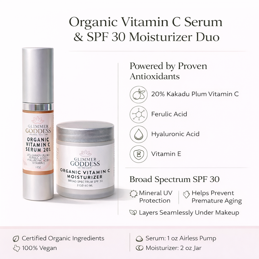 Organic Vitamin C Serum & SPF 30 Moisturizer Duo - Glamourous Grace
