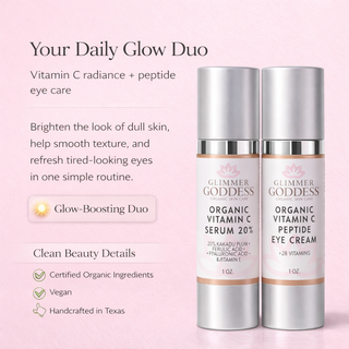 Organic Vitamin C Glow Duo – 20% Vitamin C + Peptide Eye Serum