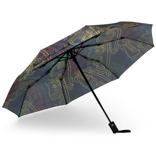 Neon Logo Compact Automatic Umbrella, Strong & Portable