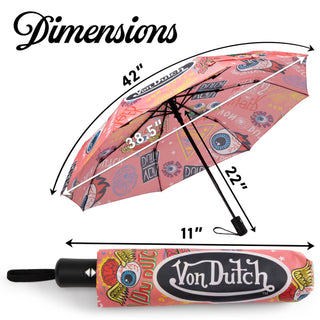 Pink Jax Compact Automatic Umbrella, Strong & Portable