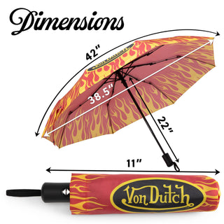 Red City of Angels Compact Automatic Umbrella, Strong & Portable