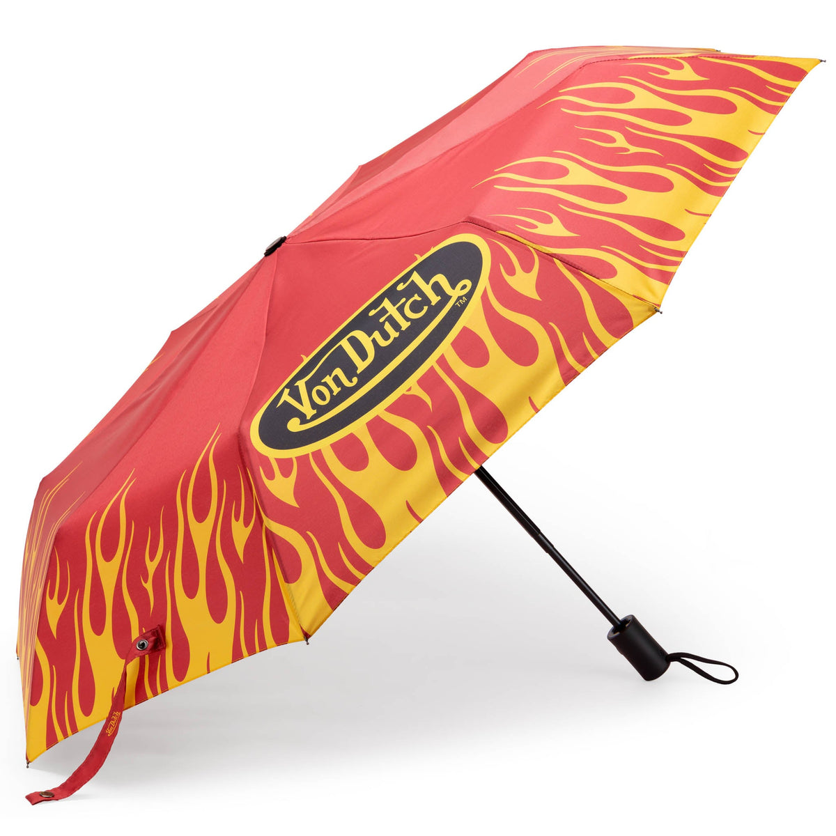 Red City of Angels Compact Automatic Umbrella, Strong & Portable - Glamourous Grace