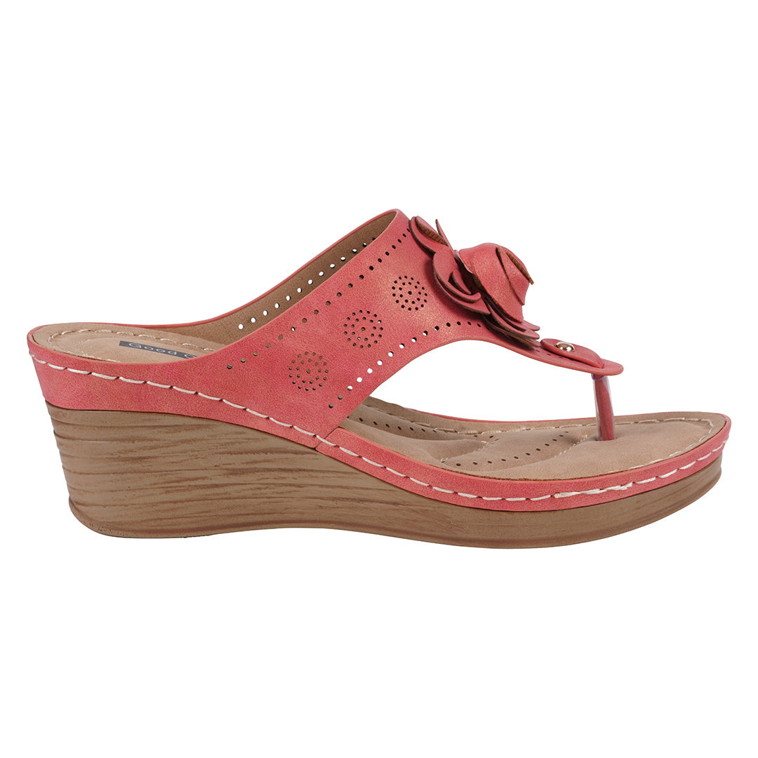 Women's Willa Red Floral Wedge Sandals - Glamourous Grace