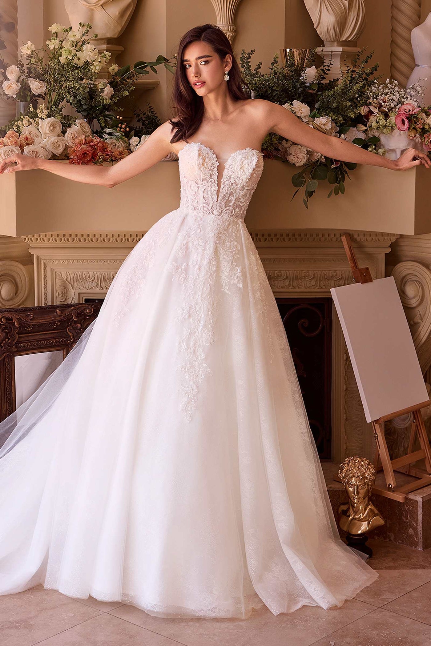Andrea & Leo WL037 Dress Strapless Wedding Ball Gown & Lace Bolero - Glamourous Grace