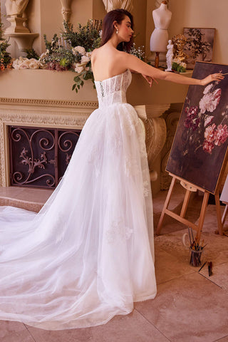 Andrea & Leo WL044 Dress Fitted Lace Wedding Dress & Removable Overskirt