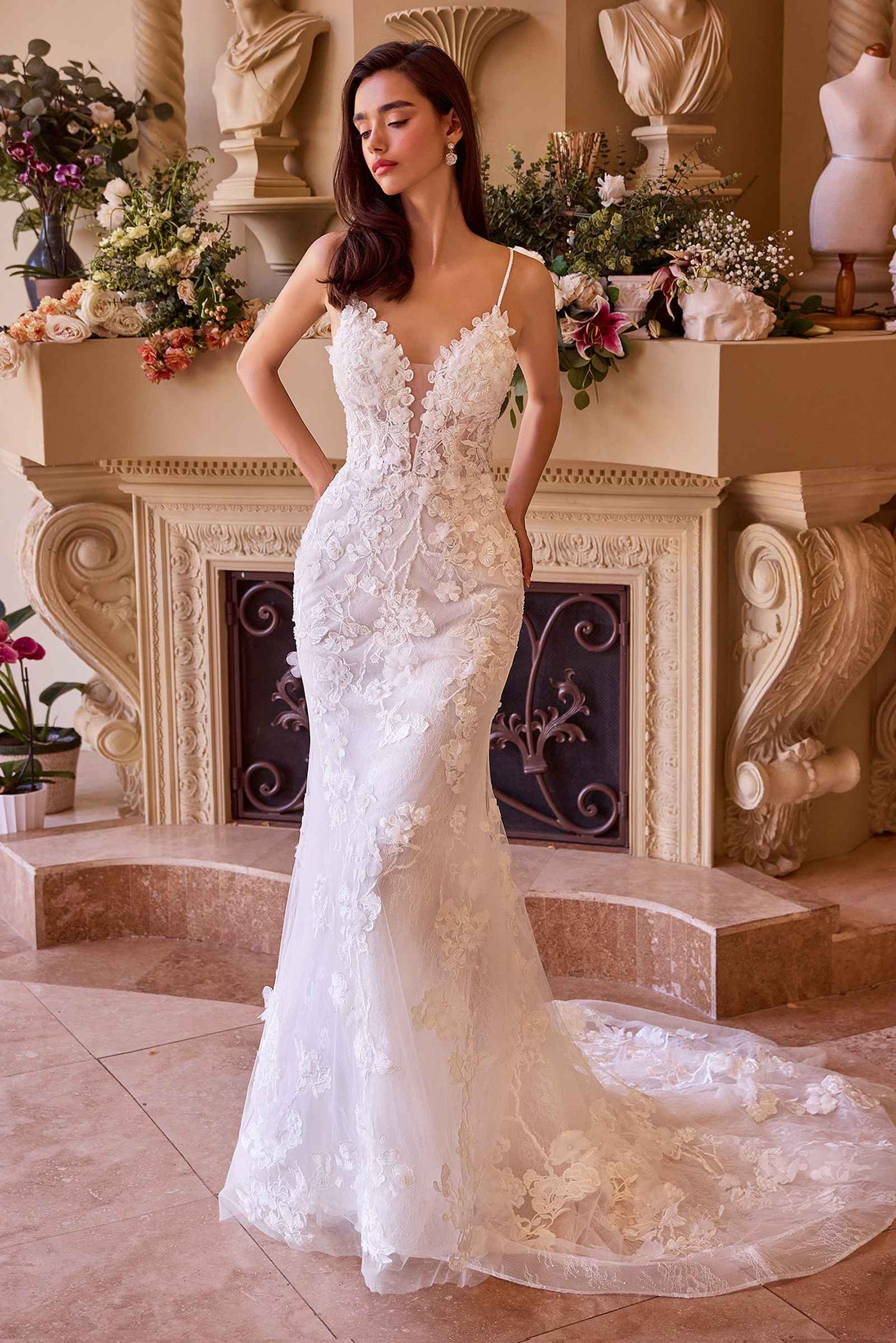Andrea & Leo WL053 Dress Fitted Lace Wedding Gown - Glamourous Grace