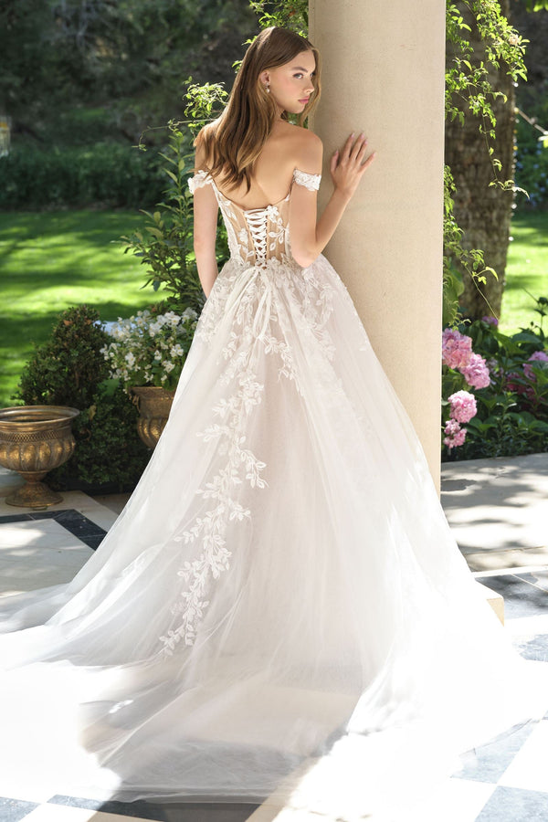 Andrea & Leo WL057 Wedding A-line Gown Off Shoulder - Glamourous Grace