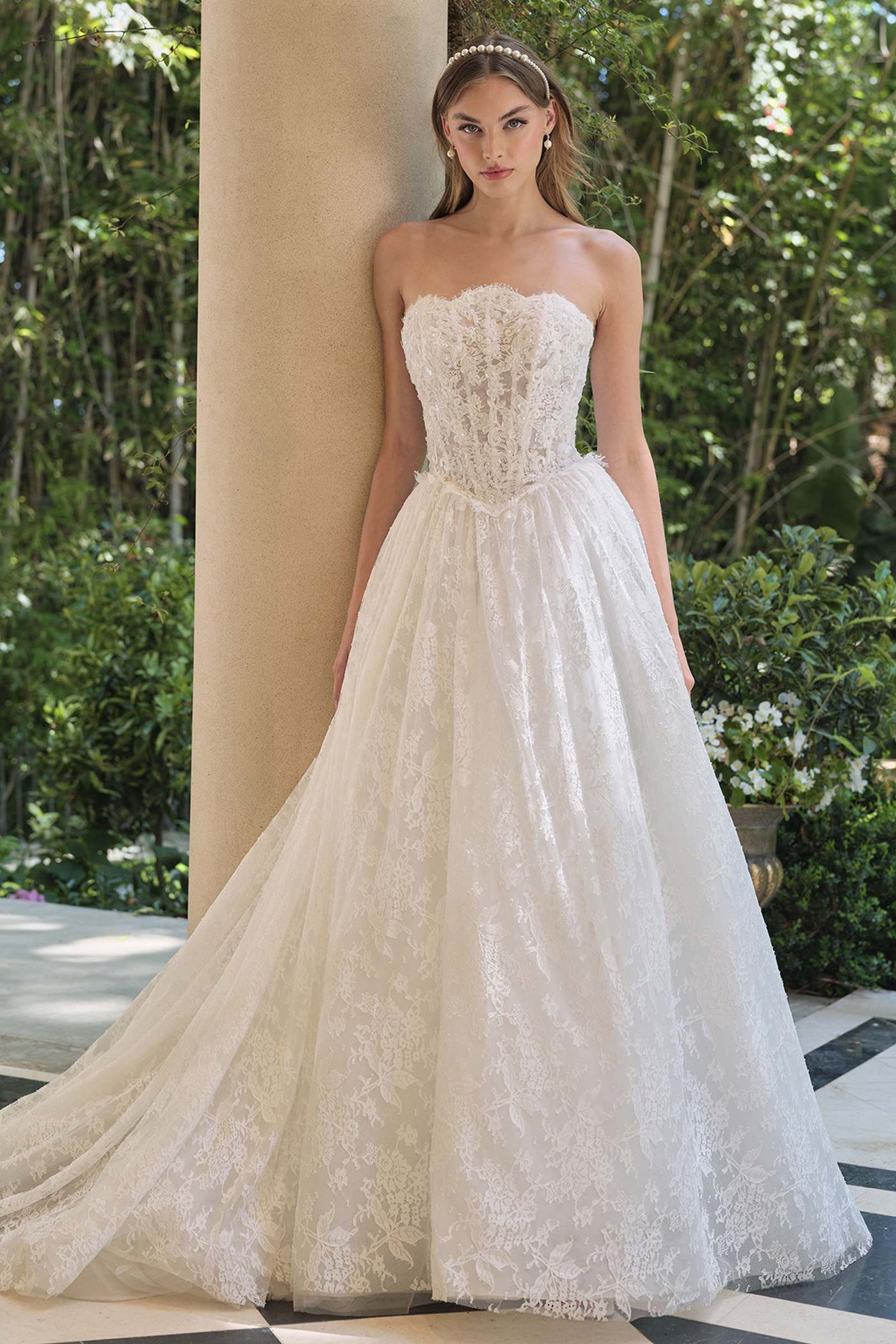 Andrea & Leo WL061 Timeless A-Line Strapless Wedding Gown - Glamourous Grace