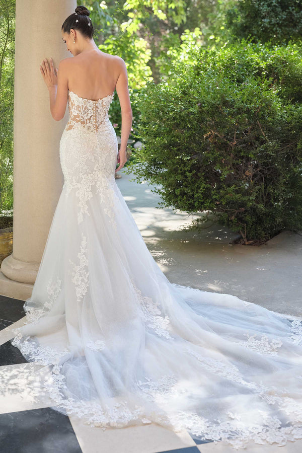 Andrea & Leo WL065 Mermaid Bridal Gown Removable Sheer Lace Sleeves - Glamourous Grace