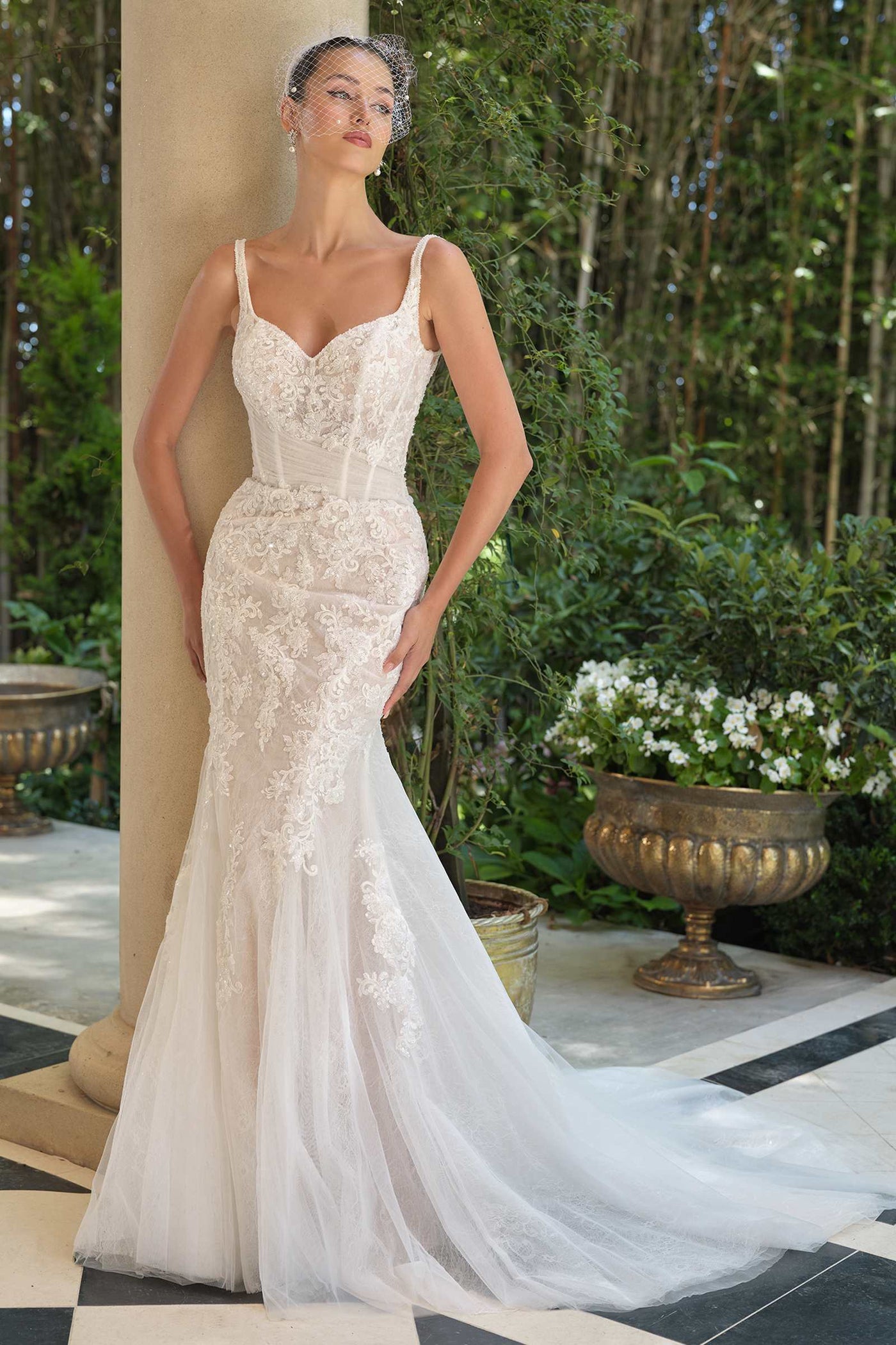 Andrea & Leo WL068 Fitted Sweetheart Embroidered Lace Mermaid Dress - Glamourous Grace