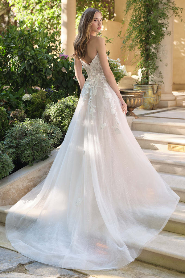 Andrea & Leo WL070 A-Line Strapless Illusion Plunge Neck Wedding Dress - Glamourous Grace
