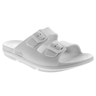 Sovella Women's Buckle Slide White - Glamourous Grace