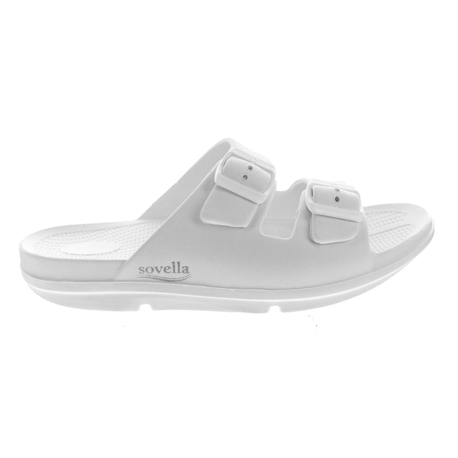 Sovella Active Recovery Sandals Women's PF Buckle Slide White - Glamourous Grace