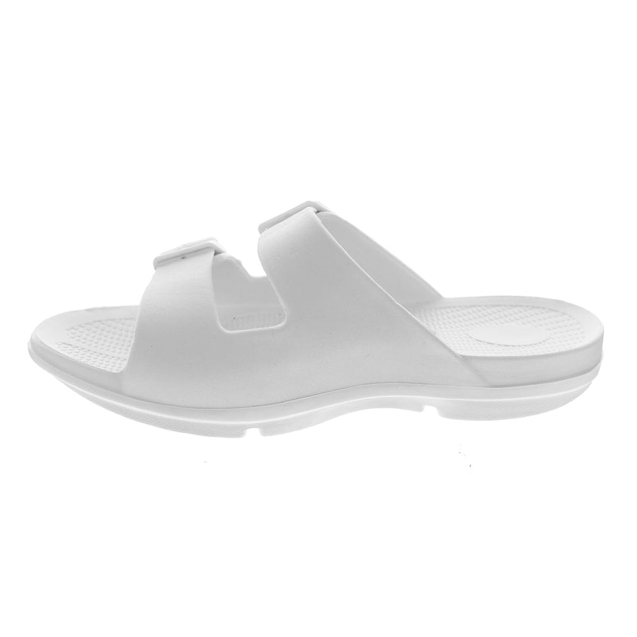 Sovella Active Recovery Sandals Women's PF Buckle Slide White - Glamourous Grace