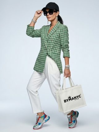 WOMEN'S BLAZER Green Tweed TRIBECA - BYMANYC ® New York