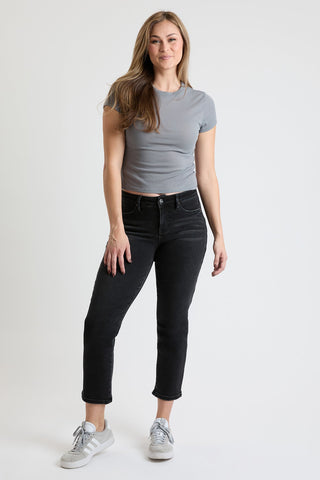 Women's Premium Stretch Cropped Slim Straight Jeans