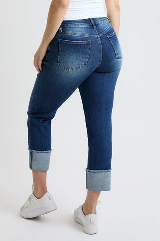 Women's Premium Stretch Cropped Mega Cuff Jeans