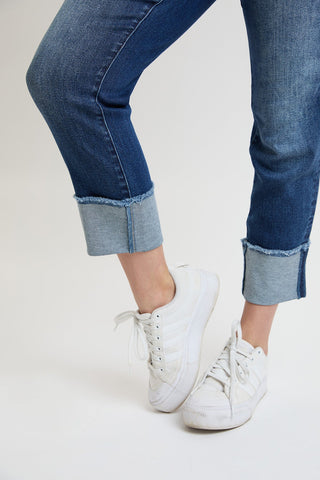 Women's Premium Stretch Cropped Mega Cuff Jeans