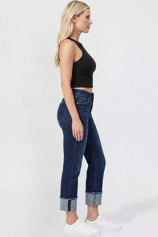 Women's Premium Stretch Cropped Mega Cuff Jeans