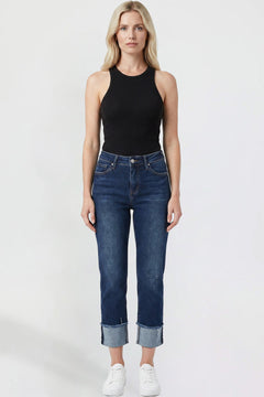 Women's Premium Stretch Cropped Mega Cuff Jeans