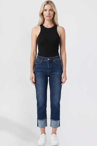 Women's Premium Stretch Cropped Mega Cuff Jeans