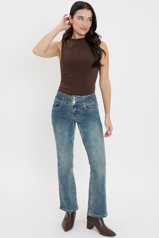Women's 3-Button Premium Stretch Bootcut Jeans