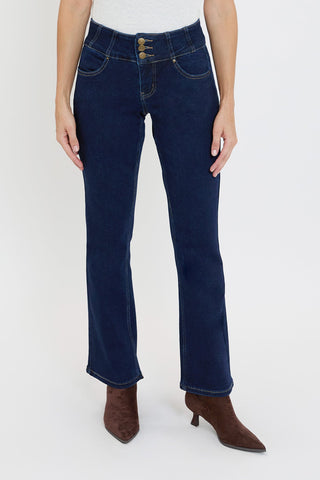 Women's 3-Button Premium Stretch Bootcut Jeans
