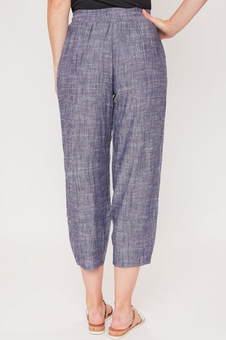 Women's Linen Elastic Waist with Tulip Hem Pant