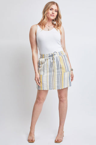 Women's High Rise Linen Cargo Skort - Glamourous Grace