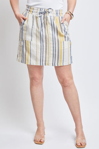 Women's High Rise Linen Cargo Skort - Glamourous Grace