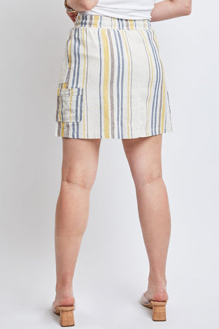 Women's High Rise Linen Cargo Skort - Glamourous Grace