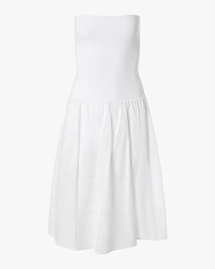 Ribbed Cotton Midi | White