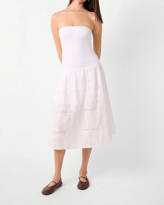 Ribbed Cotton Midi | White