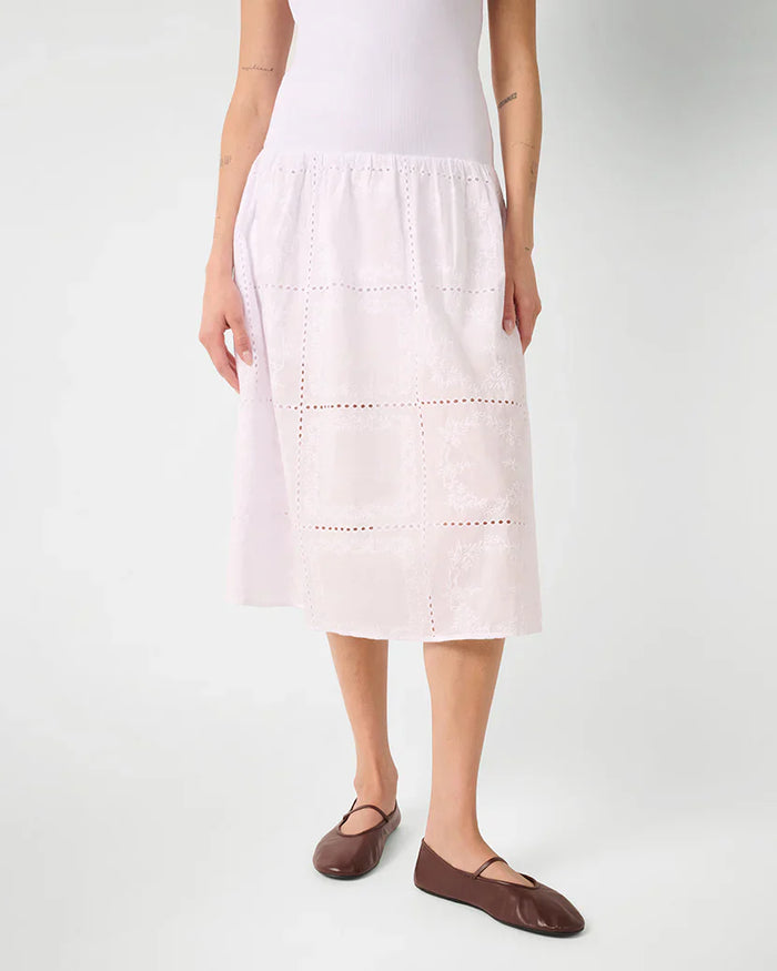 Ribbed Cotton Midi | White