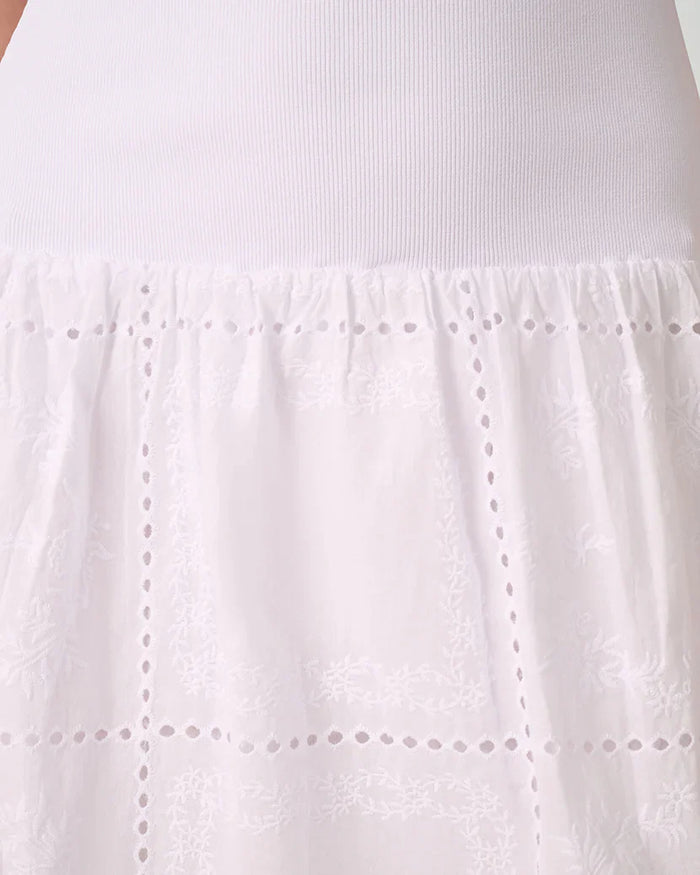 Ribbed Cotton Midi | White