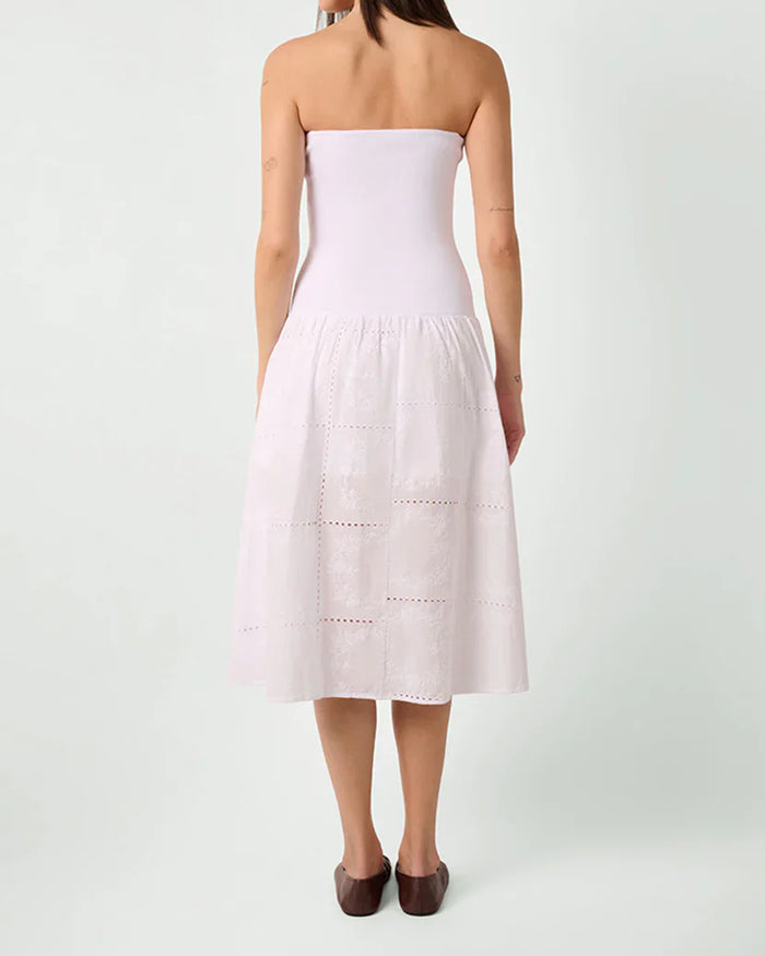 Ribbed Cotton Midi | White